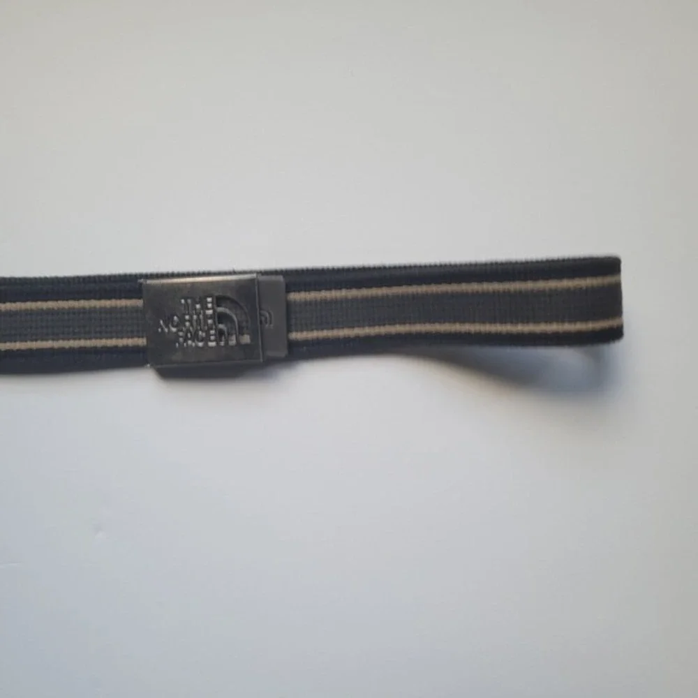 The North Face Canvas Belt Silver Buckle‎ Striped Black Tan Accessories